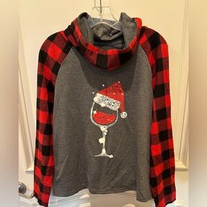 Emery Rose Red and Black Plaid Christmas Top